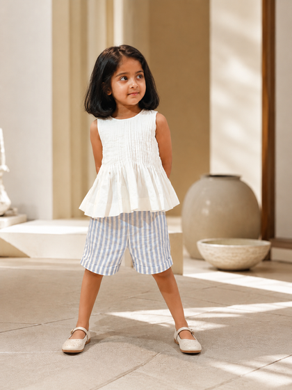 Vienna Blouse | Pleated Organic Cotton Top