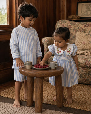 The Rakhi Blue Stripe brother sister set