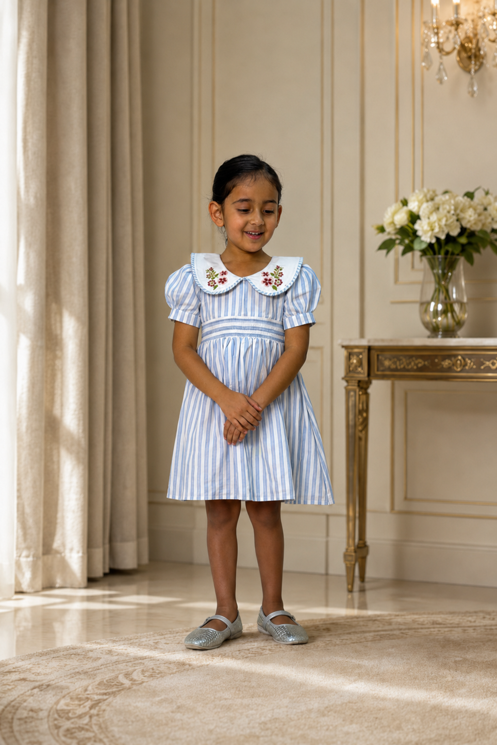 Portofino Dress | Organic Cotton Smocked Striped Dress